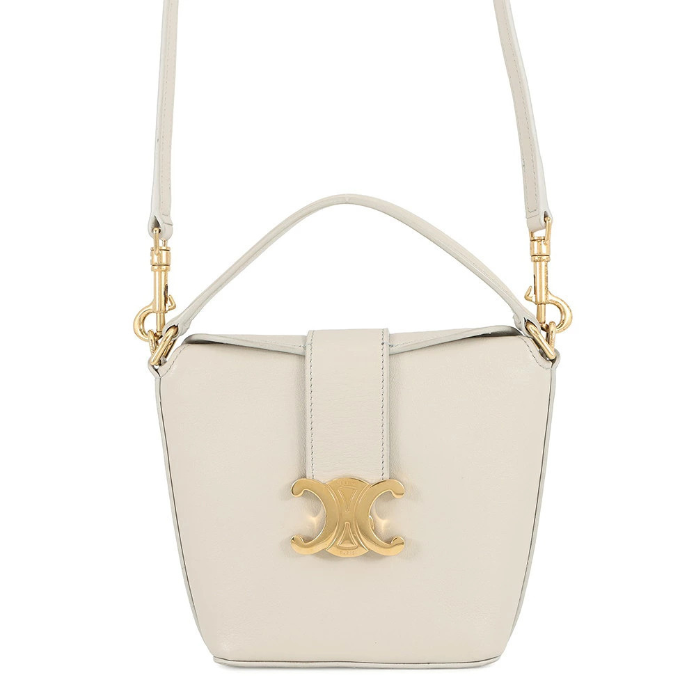 Celine Triomphe Bag Bucket Leather Handbag Shoulder